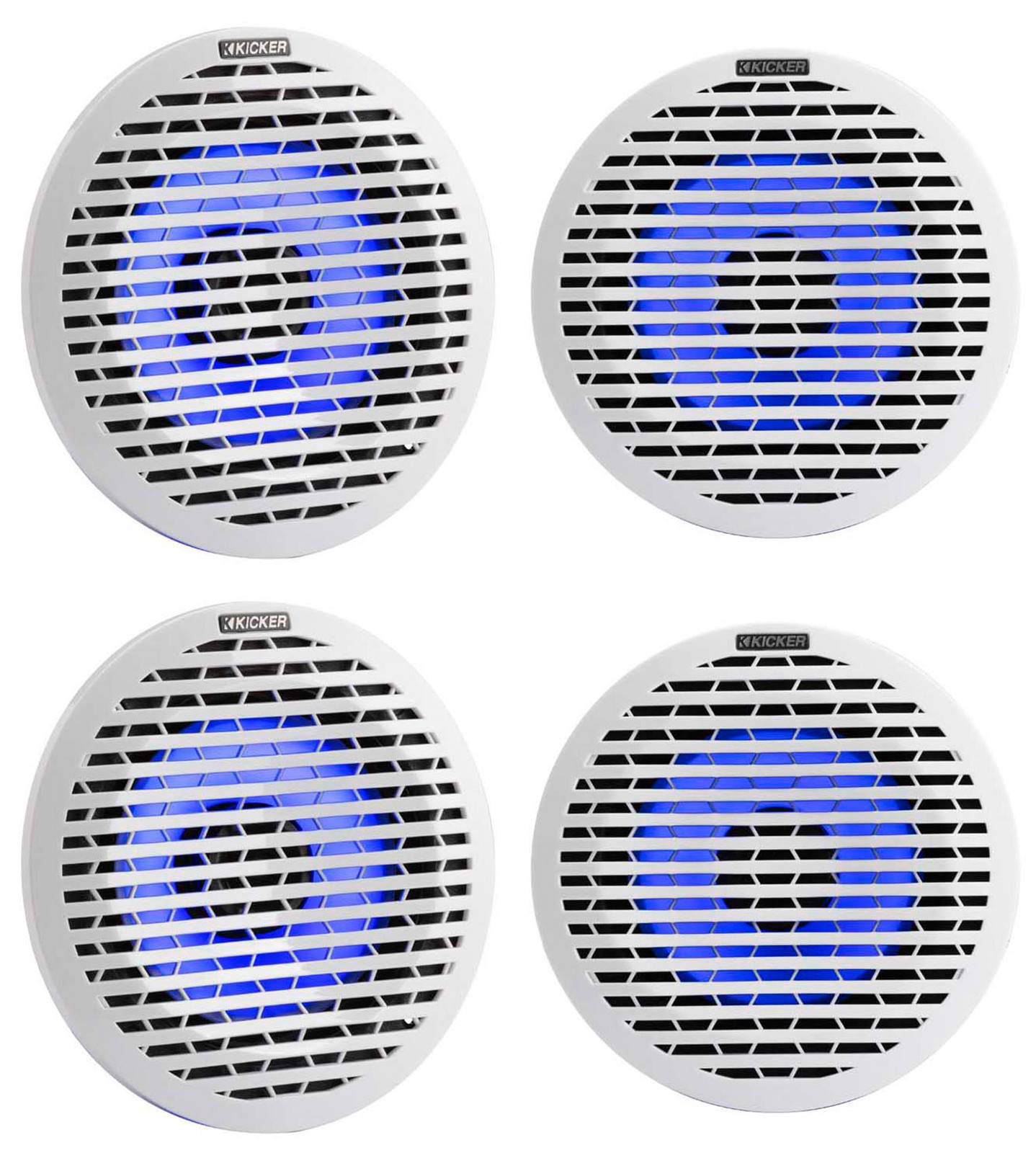 4 Динамики для морских лодок Kicker 51KM614FL 65 с тонким креплением мощностью 60 Вт и RGB-светодиодом KM614FL 6509000₽