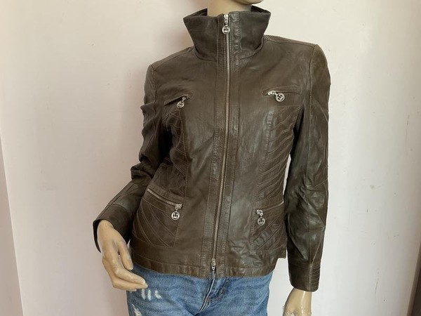 Women Gerry Weber Jacket Brown Leather 36 / S / 44 #81XB