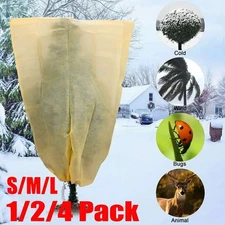 1/2/4x Reusable Plant Covers Freeze for Winter Frost Protection with Drawstring