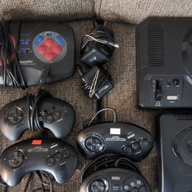 SEGA Genesis Console Lot of 2 w/ Controllers, 32x Games, power cords,tested