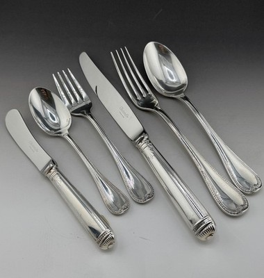 Malmaison Christofle Silver Plated 6 Pc Setting Knife,Fork,Salad