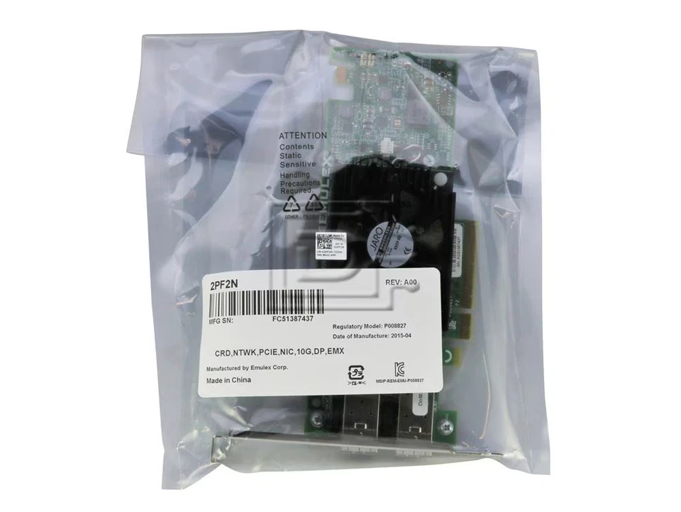 Dell 2PF2N Dual Port 10GB SFP+ PCI-E 3.0 x8 Low Profile Network Adapter Card - Image 2 of 4