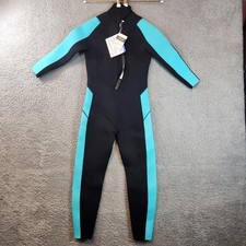 Hevto Wetsuit CLY001 Youth Size 10 Neoprene Black Blue Swimming Diving Surfing