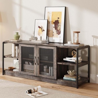 Farmhouse TV Stand for 65/75 inches TVs, Entertainment Center