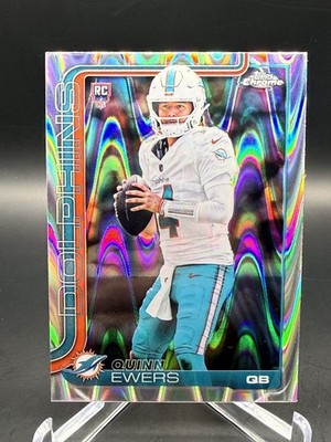 Topps Chrome NFL Quinn Ewers RayWave Refractor RC Dolphins 316