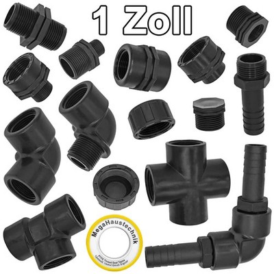 PP Gewinde Fitting 1 '' ein Zoll Fittinge Garten Kunststoff PE PVC Pool Wasser