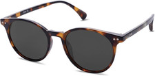 SOJOS Small Round Classic Polarized Sunglasses for Women Amber Tortoise/Grey
