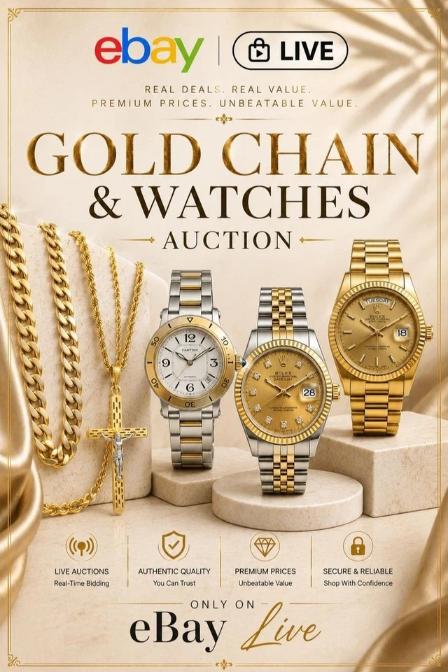 Gold Chain & Luxury Watch Auction | eBay Live | Rolex, Cartier & More
