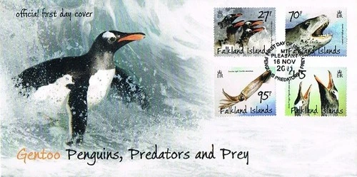 falkland islands 2011 penguins,predators and prey FDC 1st series mt pleasant