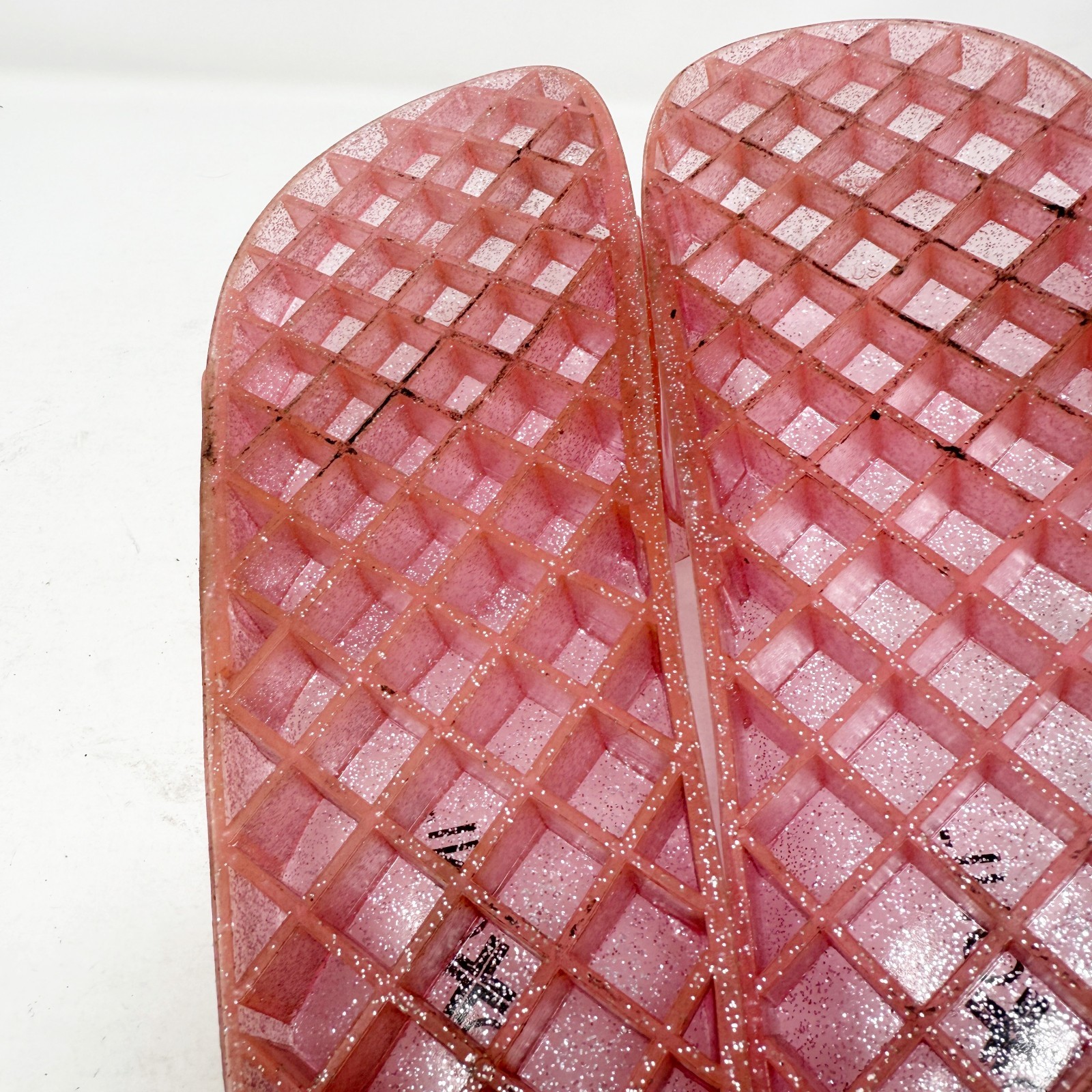 Roxoni Pink 'Compton' Jelly Slides Sandals Women Size 9 Glitter Pool Beach