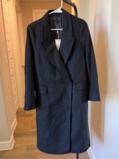 Quince Italian Wool Black Double-Breasted Women's Coat M