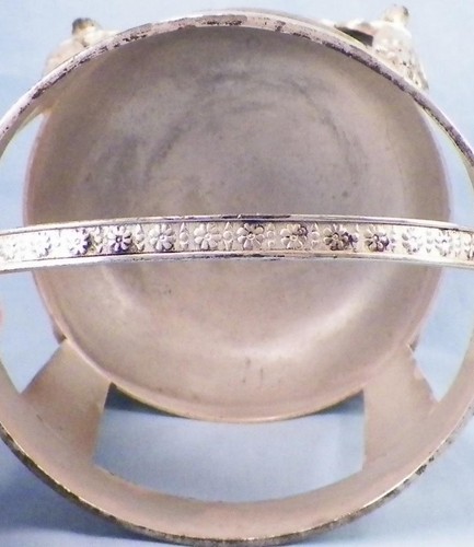 P W & Co Sugar Basket Only Silverplate Triple No Glass Liner Vintage - Picture 7 of 10