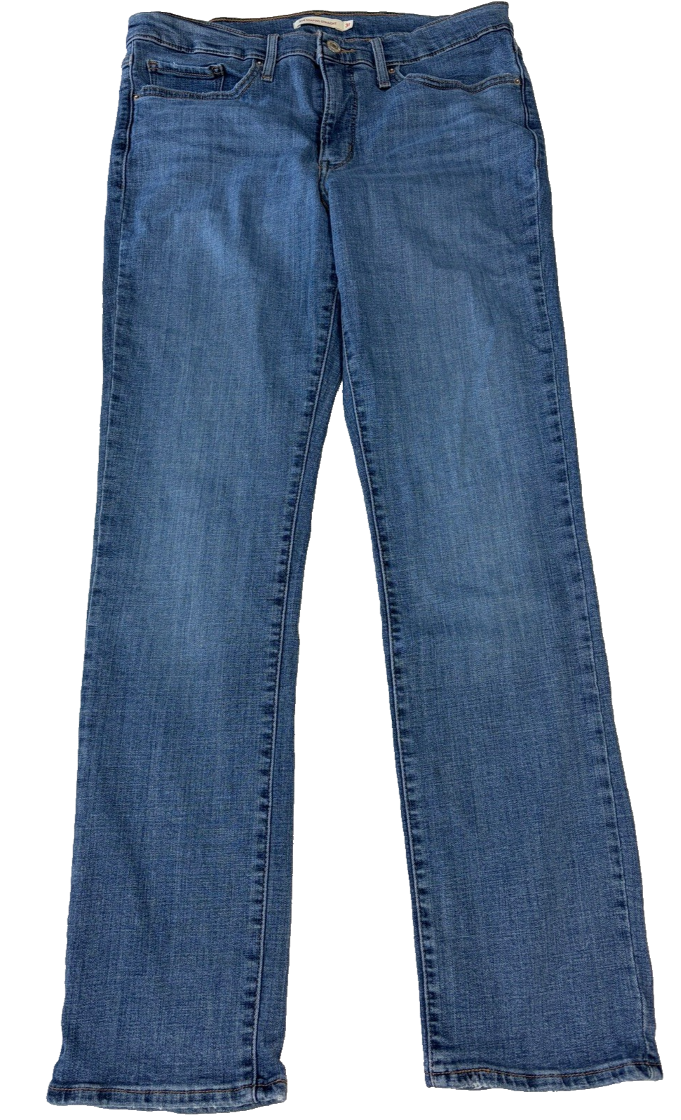 Levis 314 Shaping Straight Jeans Womens 31 Medium Wash Stretch Denim