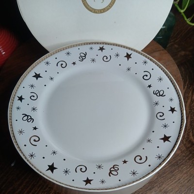Vintage 1996 Pampered Chef Holiday Celebration 2x 8'' Plate Set-  Atomic Style 