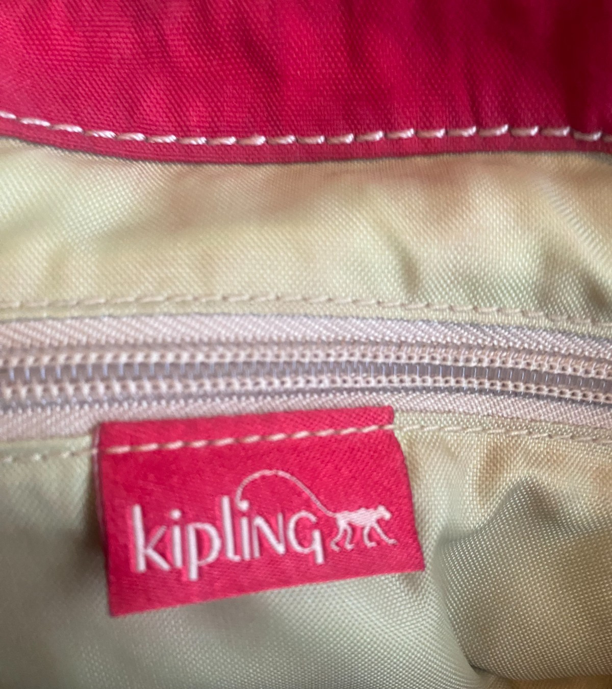 Kipling Inca Red Nylon Monkey Keychain Small Tote… - image 7