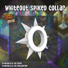 Animal Jam Classic AJC Rare Whiteout Spiked Collar READ DESCRIPTION 