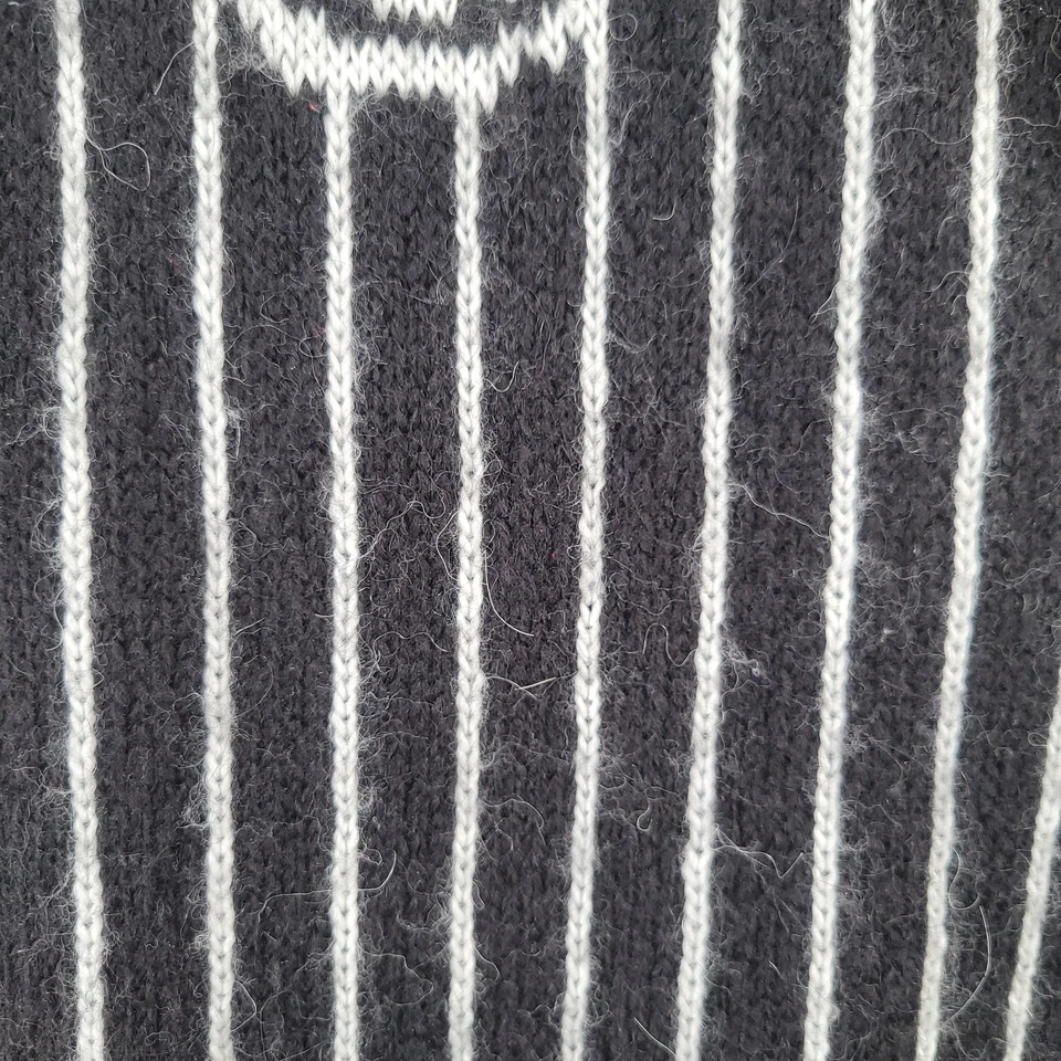 Suéter Disney Mickey Mouse Mujer Grande Negro Blanco Tejido Pullover Dividido H&M Foto 4 de 4