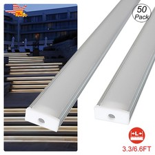 50 Pack 1M 2M U Shape Led Light Strip Aluminum Channel Silver Durable Aluminum