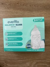 Evenflo Balance Wide-Neck Glass Anti-Colic Baby Bottles - 6oz 3 Pack NEW
