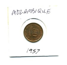 1957 Mozambique 50 Centavos Coin Bronze UNC Portuguese Republic Colony