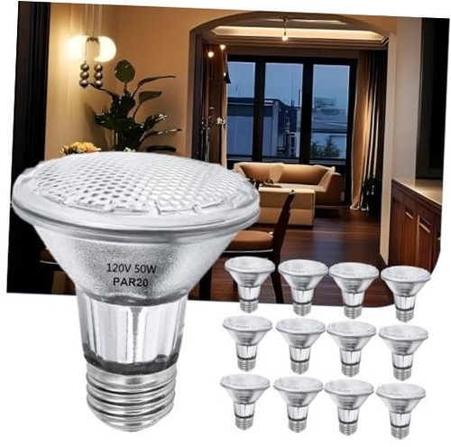 Par20 Flood 50W 120V Light Bulbs, 12Pcs Par20 Halogen Light Bulbs, E26 Medium
