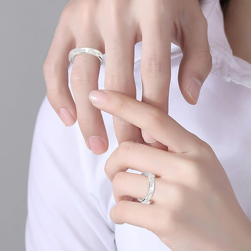 925 Silber Verlobungsring Paar Schmuck Verstellbarer Love Forever Geschenk - Bild 4 von 5