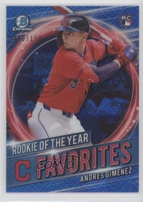 2021 Bowman Mega Box Blue Mojo Refractor 70/150 Andres Gimenez #RRY-AG RC 0e4z