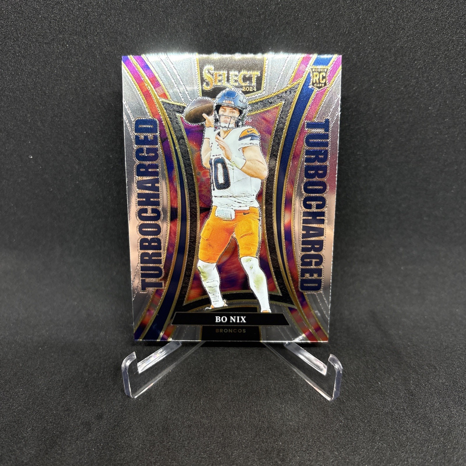 Bo Nix 2024 Panini Select Turbocharged Rookie #16 (RC) Denver Broncos