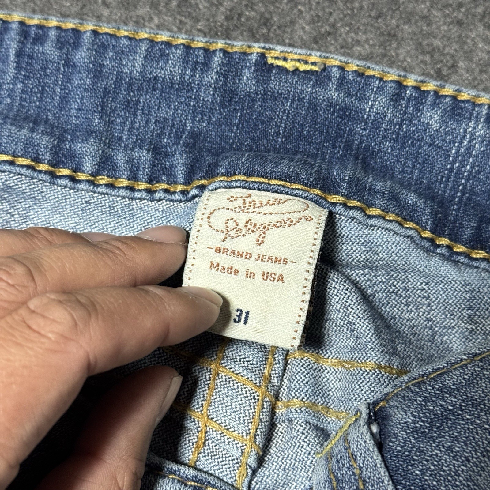 VTG Y2K True Religion Womens Bootcut Embroidered Flap Jeans Size 31 Grunge Goth thumbnail 4