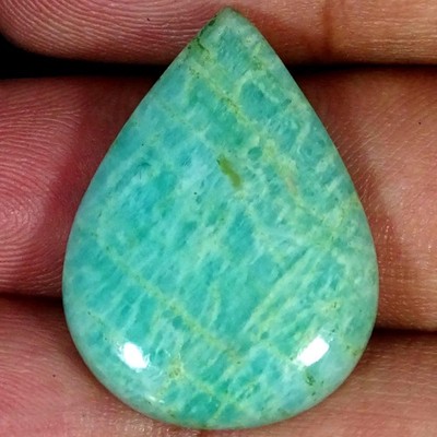32.10Cts Ultra Natural Amazonite Pear Cabochon Gemstone 22X30X6MM