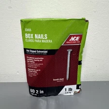 Ace 53455, Hot Galvanized 6D 2" Exterior Framing Nails, Smooth shank 1 lb. Box