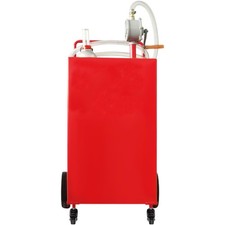35 Gallon Fuel Caddy on 4 Wheels with Manual Transfer Pump for Cars Lawn Mowers