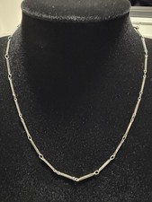 Vintage Designer Kette 925 Silber Vierkant-Stab Halskette Handarbeit 46 cm