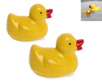 Ente Gelb 2Er Set Aus Porzellan Schwimmend 7-8 Cm Als Teich Deko - Deko