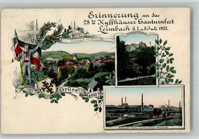13704309 - 4241 Leimbach 28. Kyffhaeuser Gauturnfest Juli 1907 Schloss Mansfeld