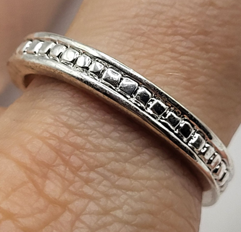Stackable Silver Band Size 10 Ring - image 1