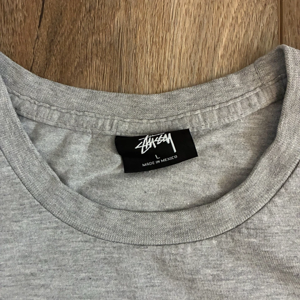 Camiseta Stussy 8 Ball Años 2000 Talla Grande Gris Doble Cara Camiseta Foto 3 de 4