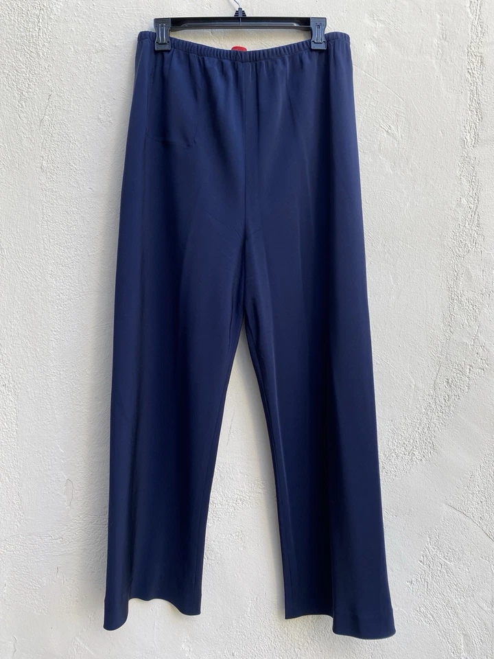 Pantalones Shamask EE. UU. Talla 3 100 % seda azul marino Foto 4 de 4