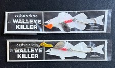 (2) Esca da Pesca Wheeler Walleye Killer Nuova Vecchio Stock VINTAGE PESCA ATTREZZI