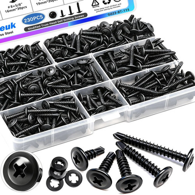#ad 230PCS #8 Self Tapping Screws410 Stainless Steel Self Tapping Screws for Metal $12.85