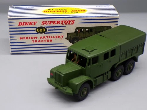 Vintage DINKY SuperToys #689 Medium Artillery Tractor DIECAST w/ BOX military uk