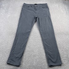 Quince Pants Mens 36x32 Grey Knit 5-Pocket Stretch Mid Rise Travel Stretch