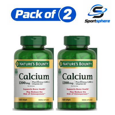 Nature's Bounty Calcium 1200mg + D3 1000 IU Health Softgels, 120 Count.( PACK 2)