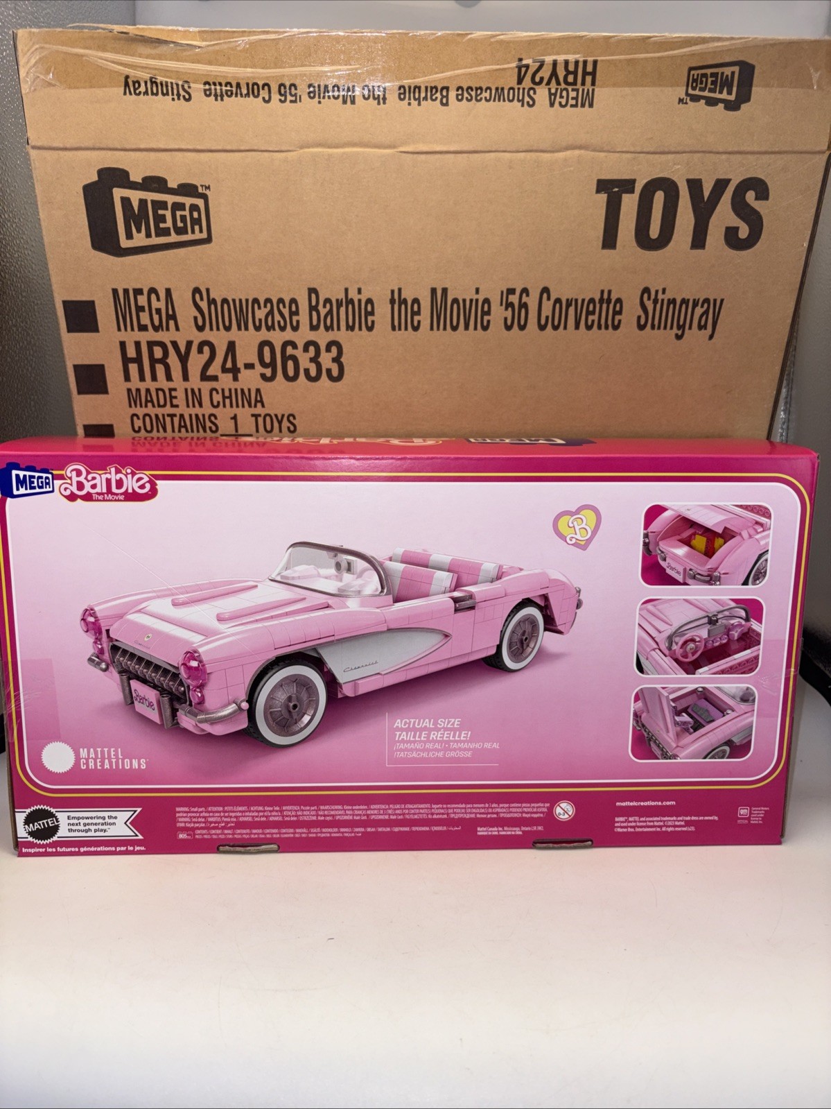 MEGA Barbie The Movie '56 Corvette Stingray Building Set New Sealed Hry24