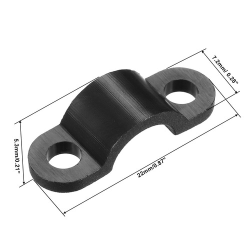 100pcs Nylon Cable Clamp Wire Pipe Fastener Fixing Clip Curve Black - Afbeelding 3 van 4