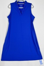 AceGolfs Women’s Golf Dress XL Royal Blue Sleeveless Ruffle Neck Pockets NWT