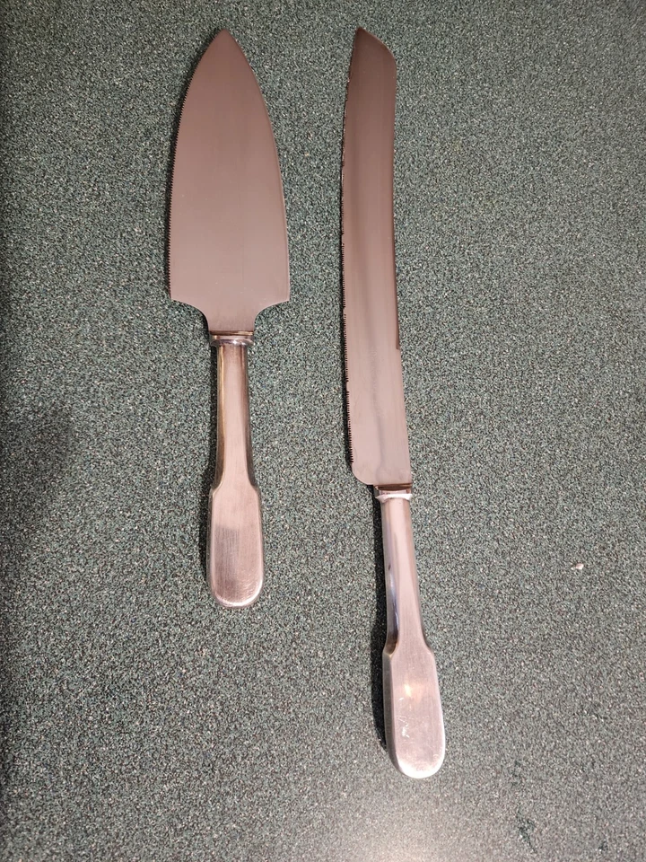 Vintage Sheffield England Forged Stainless Steel Wedding cake server & knife Set - Image 2 of 4