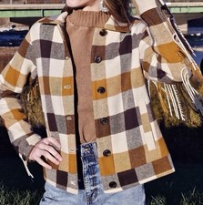 Pendleton Brown and Cream Plaid Utility Jacket.nwot. Retail 400.current line