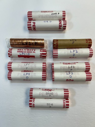 Complete Set Lincoln Bank Rolls 2008-2010 P&D 12 UNC rolls (L1, L2, L3, L4,L5++) - Picture 3 of 3