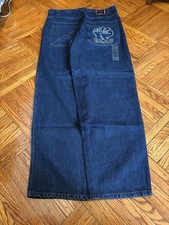 Grab Embroidered Wide Leg Baggy Jeans Y2K 90s 38x33 Jnco Style Skater